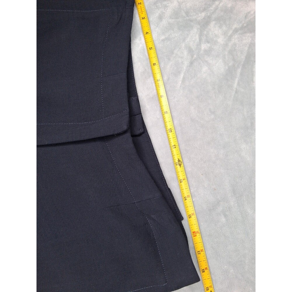 Escada Womens Navy Blue Virgin Wool Stretch Pants Size 44 Office Career - Picture 12 of 16